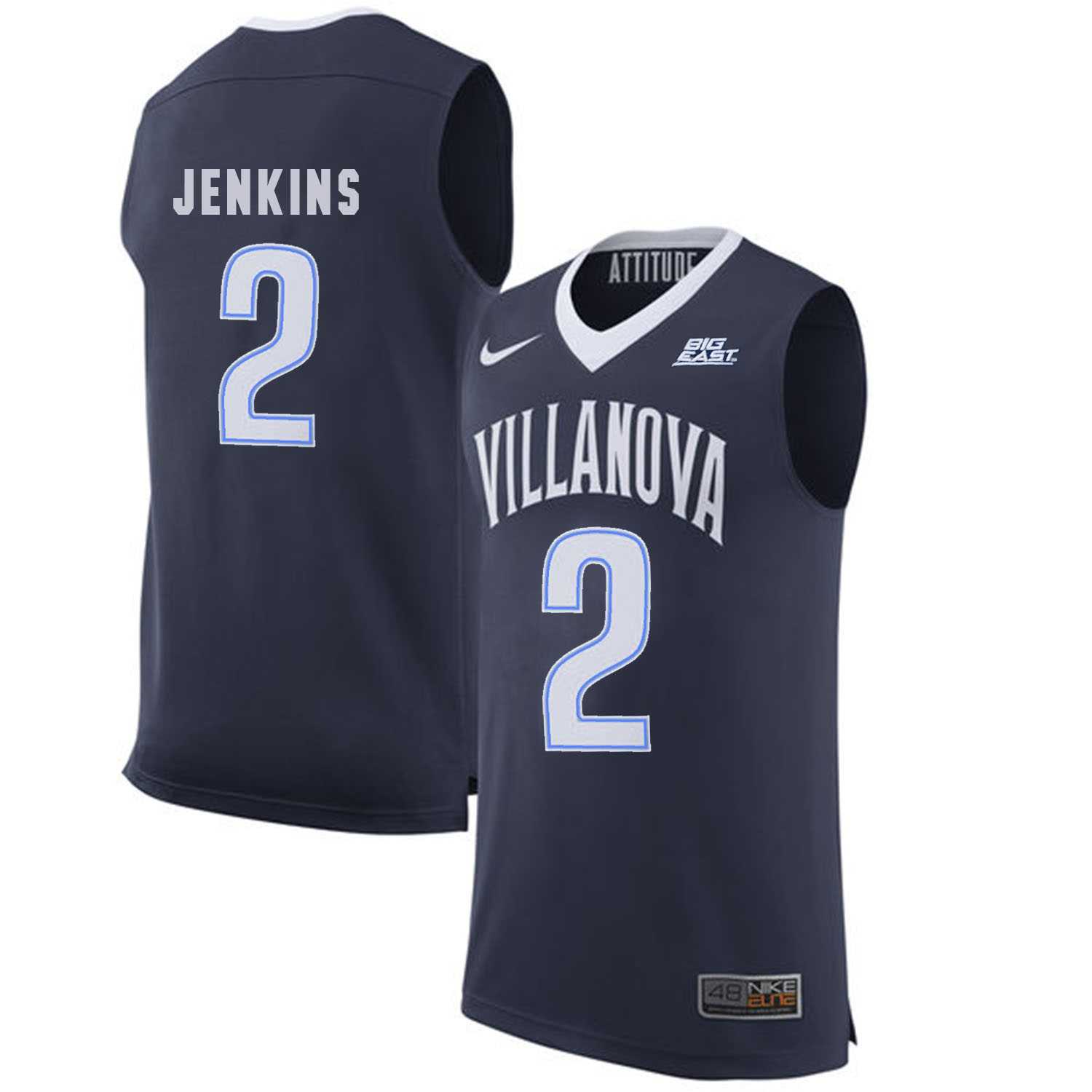 Villanova Wildcats #2 Kris Jenkins Navy College Basketball Elite Jersey